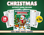 Christmas Activity Book for Kids Ages 5-10, printable PDF cover