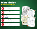 What's inside the Christmas activity book: coloring pages, fun facts and puzzles