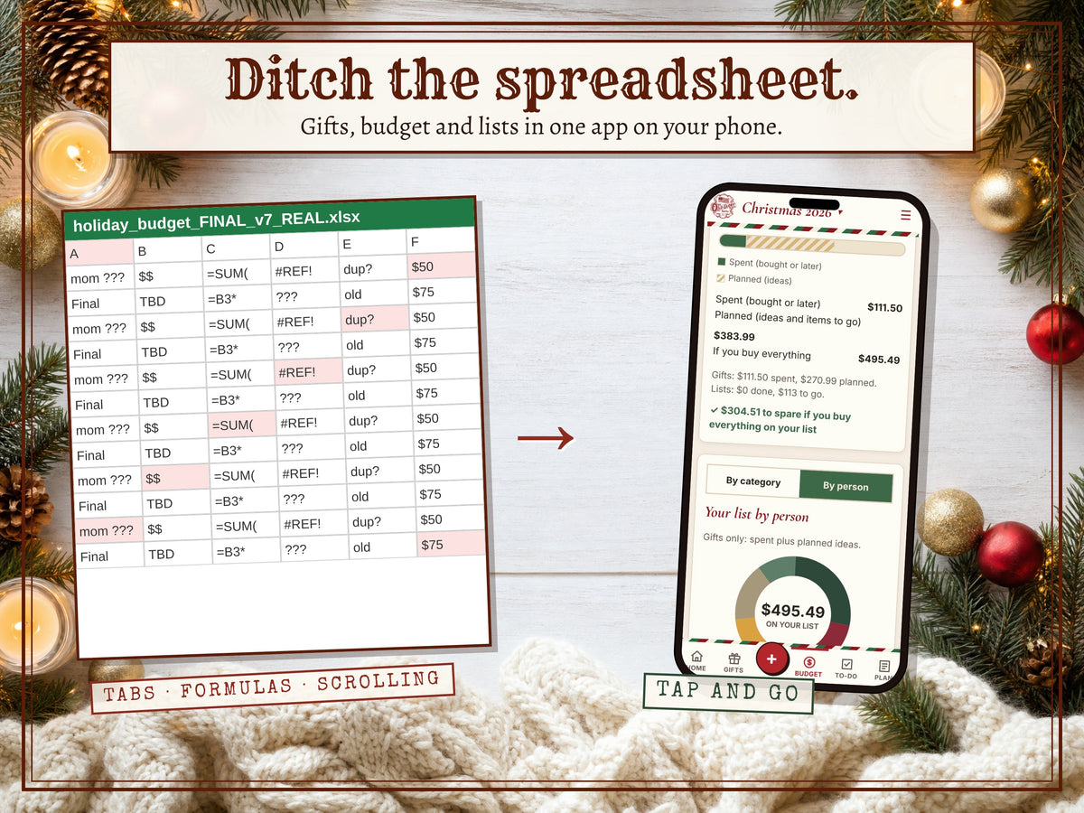 Ditch the spreadsheet: plan holiday gifts in one phone app