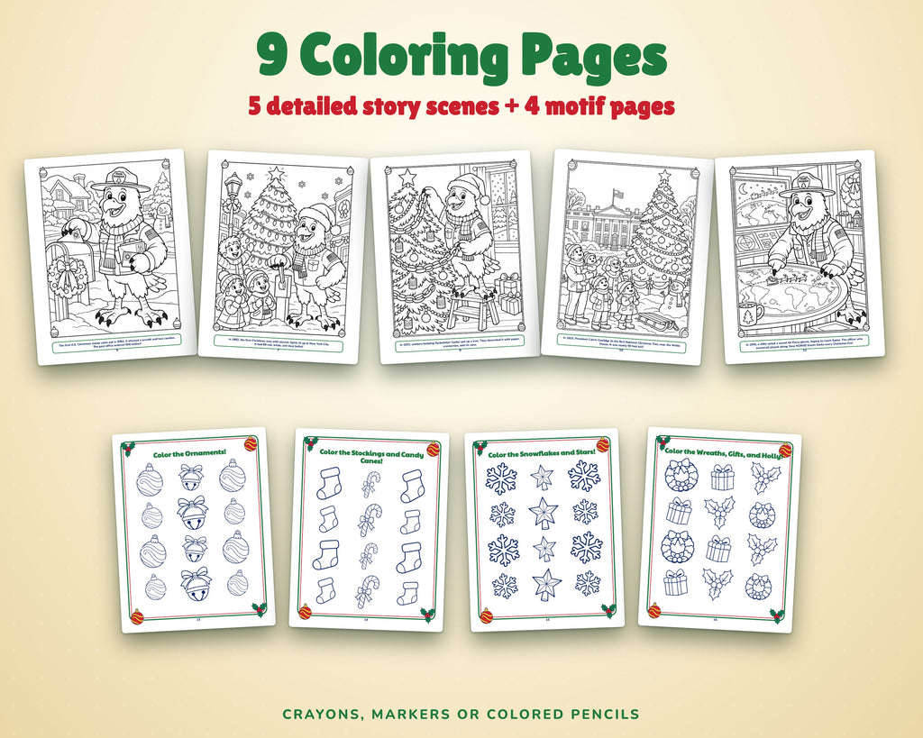 Christmas coloring pages from the printable activity book