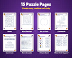 Holidays in America: Halloween Activity Book for Kids, Ages 5-10 (37-Page Printable PDF)