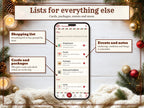 Plan lists for cards, stocking stuffers, groceries and party supplies