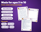 Holidays in America: Halloween Activity Book for Kids, Ages 5-10 (37-Page Printable PDF)
