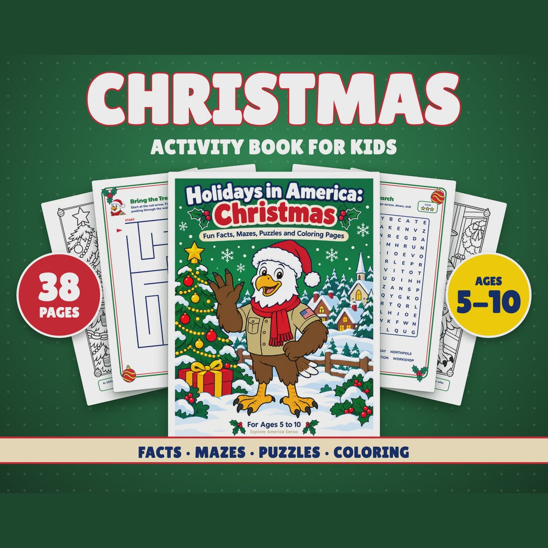 Christmas Activity Book for Kids Ages 5-10 | 38-Page Printable PDF