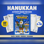Hanukkah Activity Book for Kids Ages 5-10 | 37-Page Printable PDF
